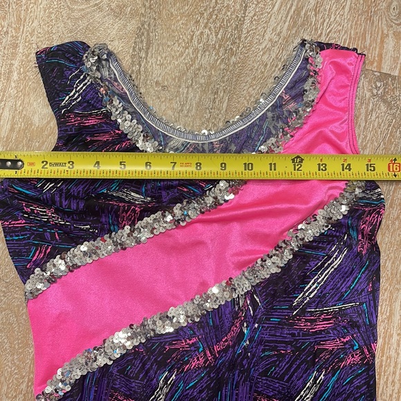 Vintage Halloween costume work out Barbie 80s 90s pink purple sequins party - Picture 5 of 7